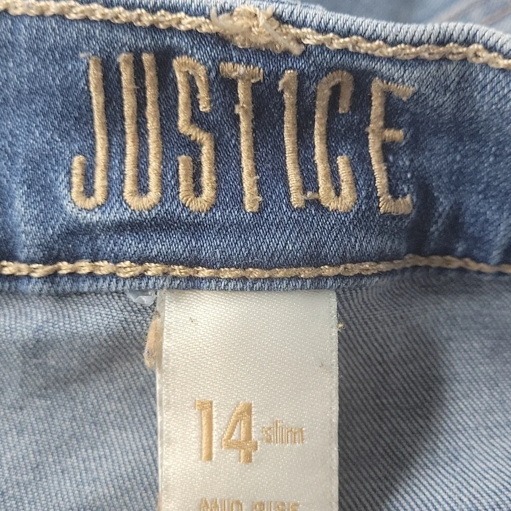 Justice 14 slim destructed distressed jegging skinny jeans